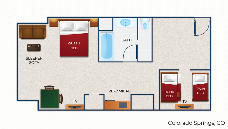 The floorplan for the KidCabin Suite 
